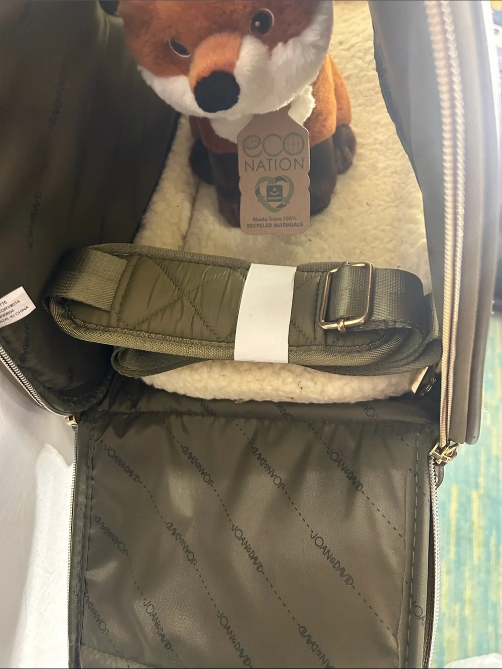 Joan & David Olive Quilted Travel Pet Carrier